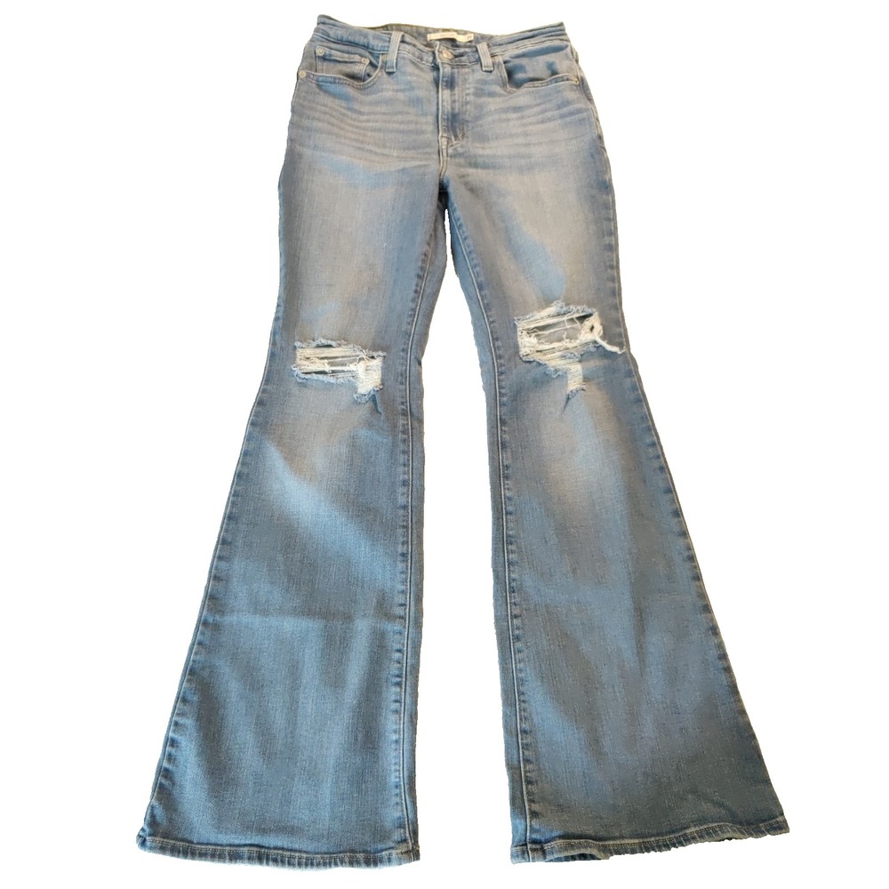 Levi's 726 Flare Jeans Festival Grunge 70s Boho Womens 29 High Rise Distressed